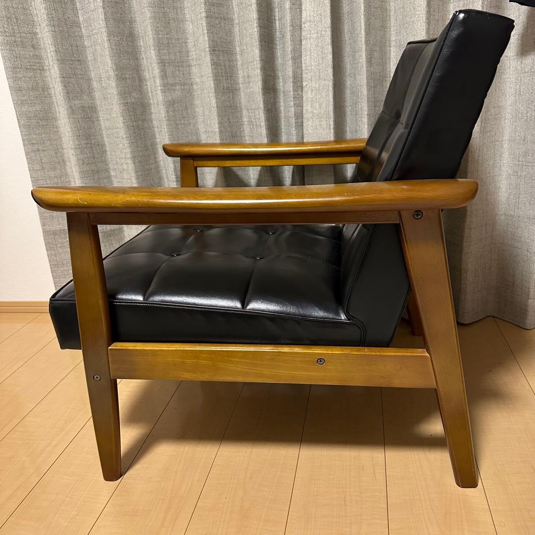 カリモク60 ソファ　1人掛け　ブラック