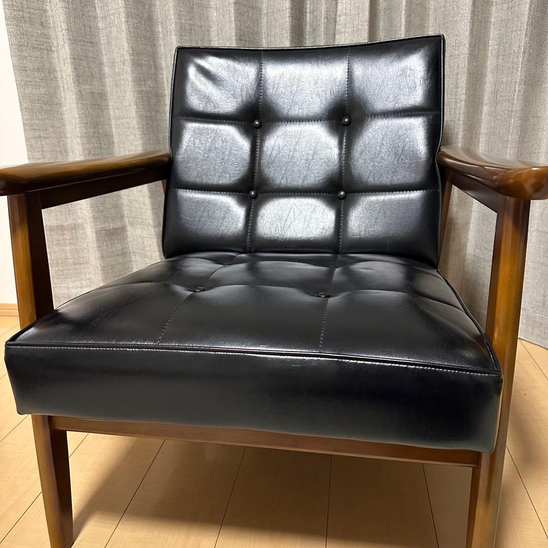 カリモク60 ソファ　1人掛け　ブラック