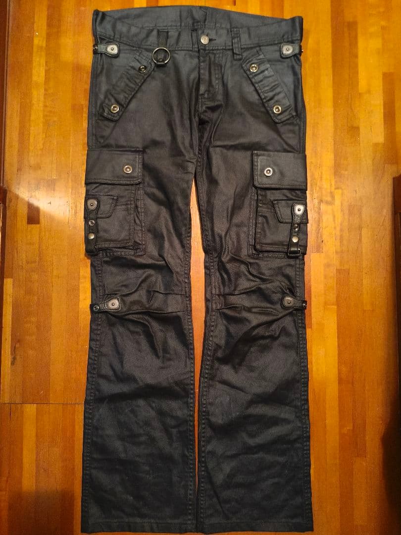 パンツ tornado mart coated flare cargo pants
