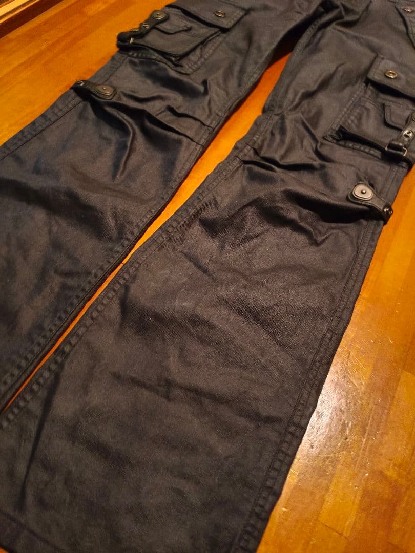パンツ tornado mart coated flare cargo pants