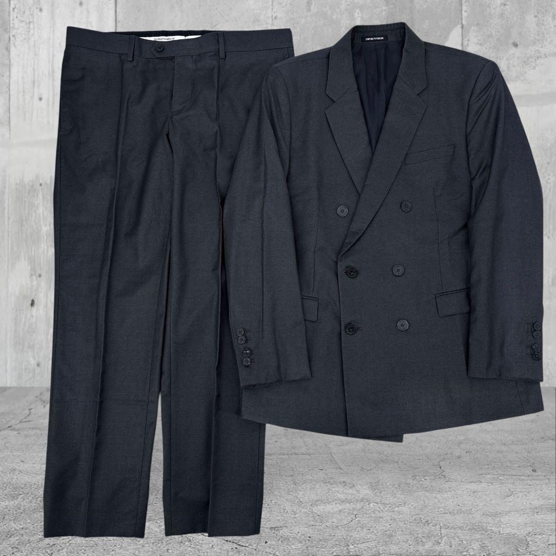 極美品】ARMANI　アルマーニ　スーツ　ダブル　セットアップ　最高級　黒タグ