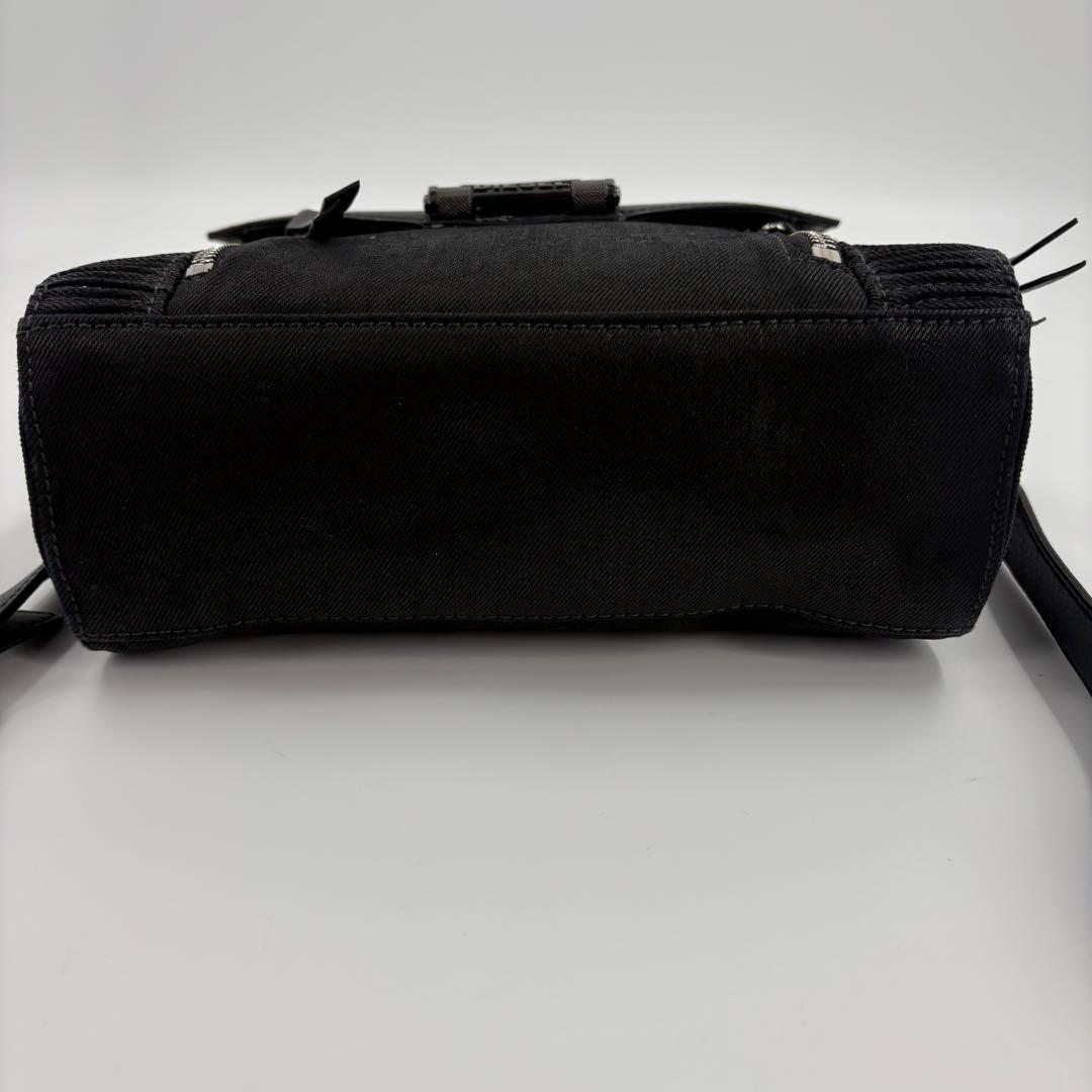 美品　DIESEL ディーゼル ショルダーバッグ 黒 レザー デニム 817