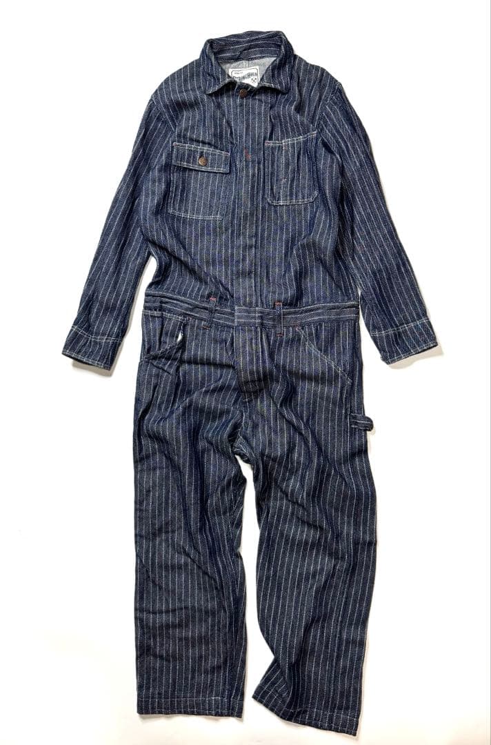 STRONGHOLD ウォバッシュ　ストライプ　オーバーオール　ツナギ　38