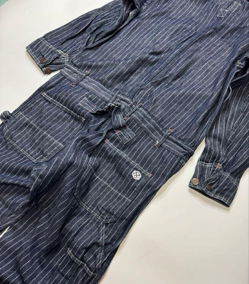 STRONGHOLD ウォバッシュ　ストライプ　オーバーオール　ツナギ　38