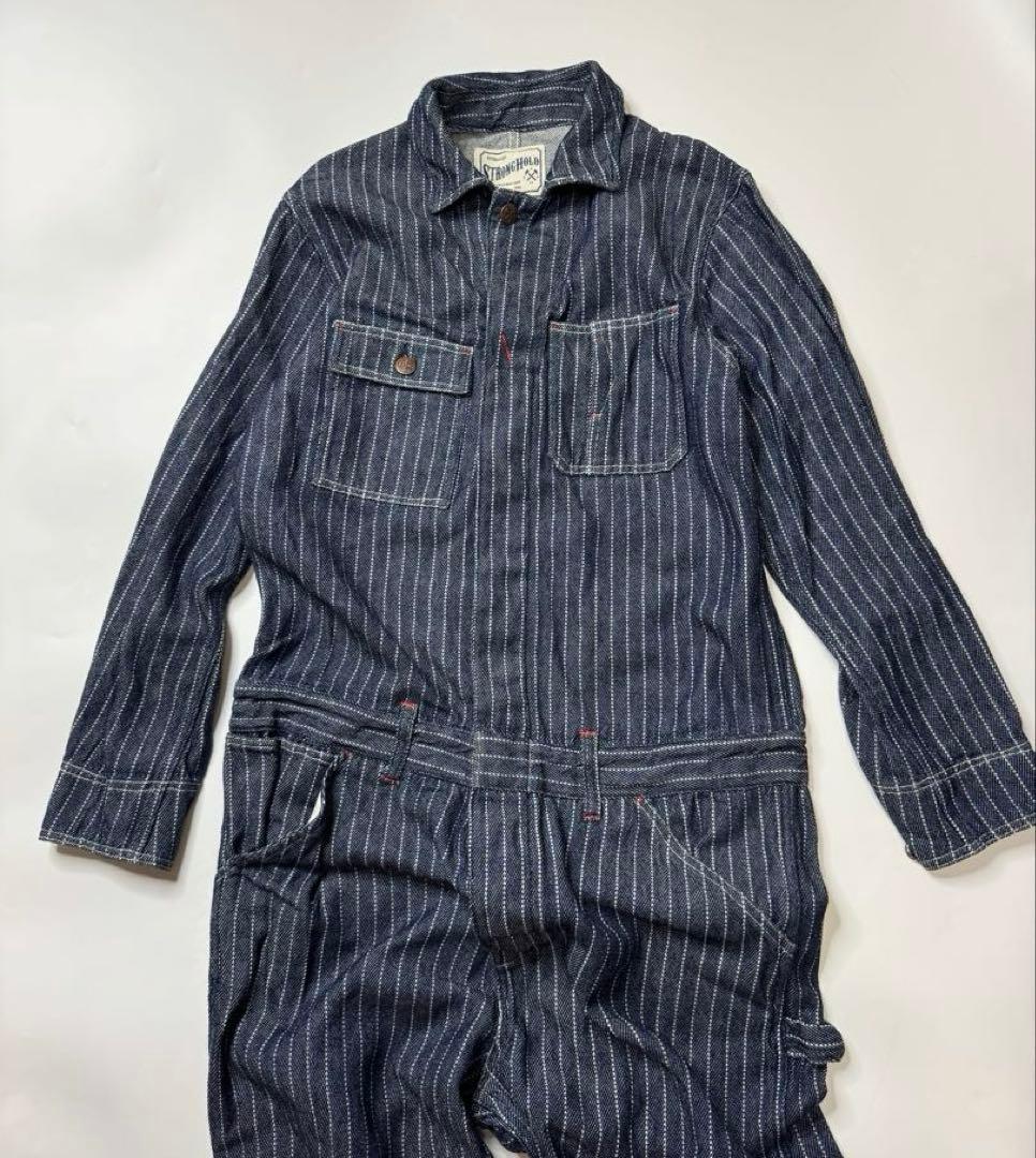 STRONGHOLD ウォバッシュ　ストライプ　オーバーオール　ツナギ　38