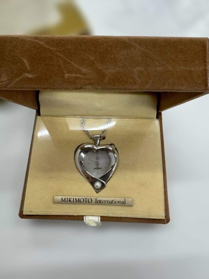 Mikimoto ハート型ネックレス シルバー 取り扱い説明書有ります