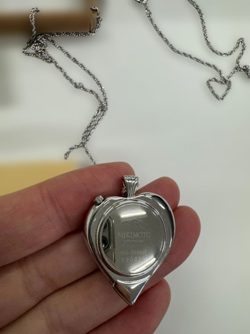Mikimoto ハート型ネックレス シルバー 取り扱い説明書有ります
