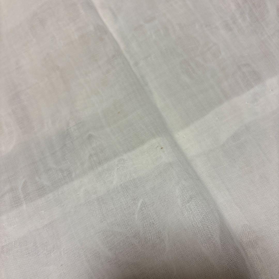 小千谷　本麻長襦袢　ユーズド　半衿付き　草花文様