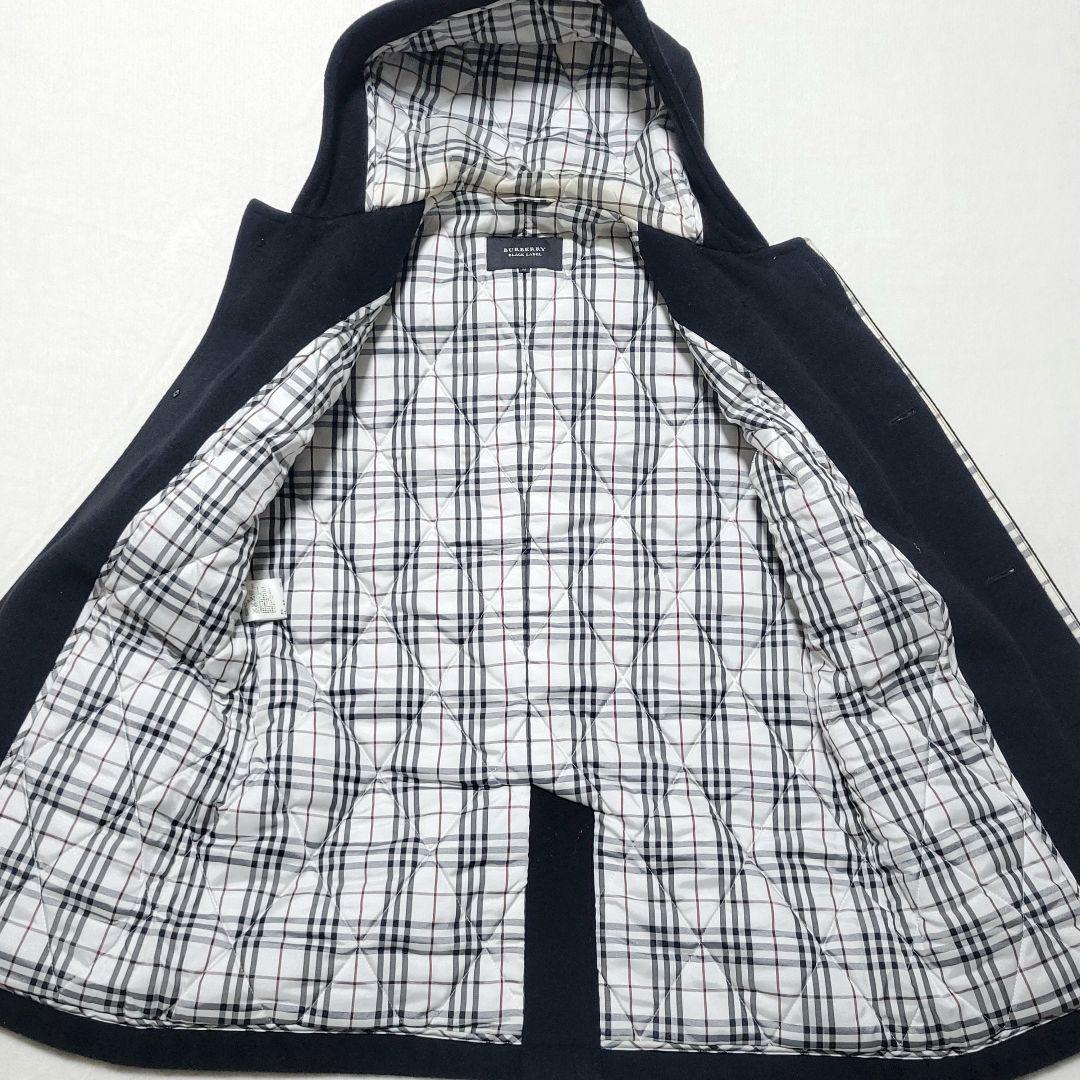 バーバリー　ダッフルコート ノバチェック ホースロゴ 羊毛 水牛トグル ブラック