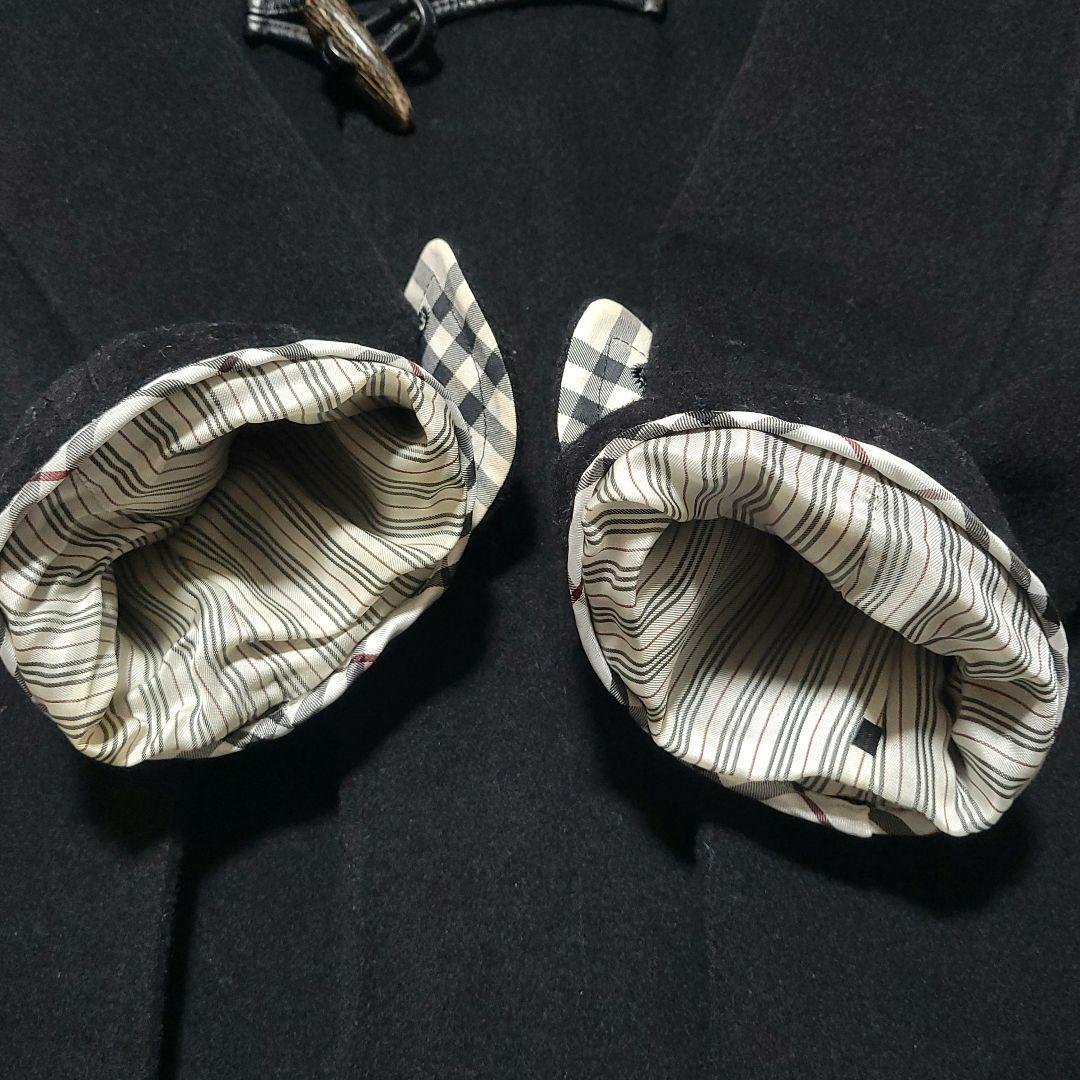 バーバリー　ダッフルコート ノバチェック ホースロゴ 羊毛 水牛トグル ブラック