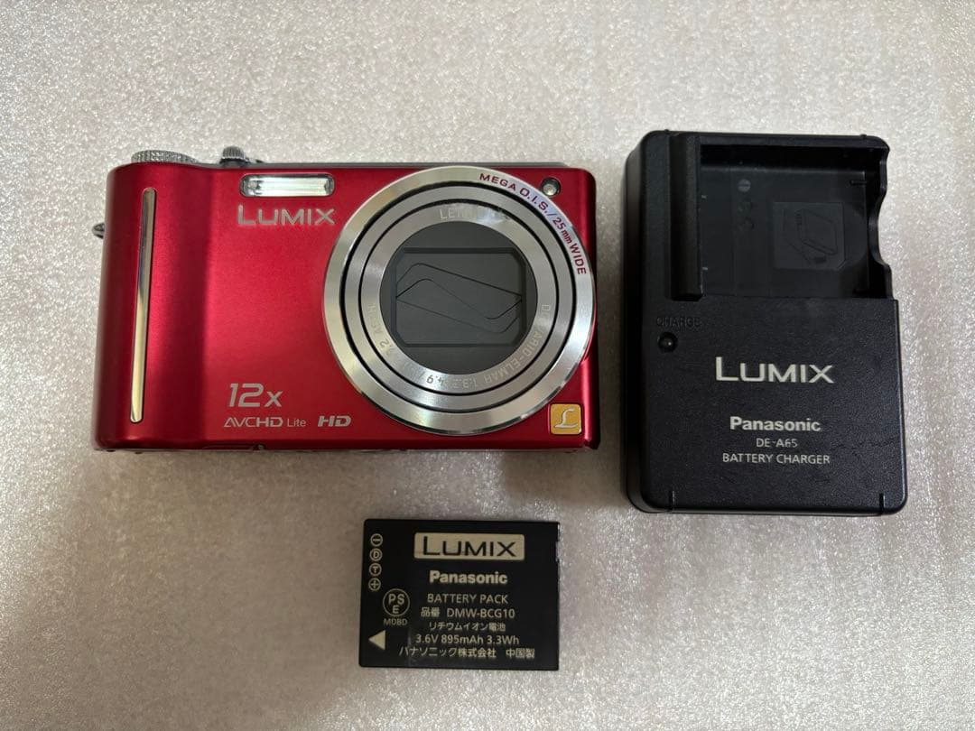 オールドコンデジ Panasonic LUMIX DMC-TZ7 レッド 動作◯