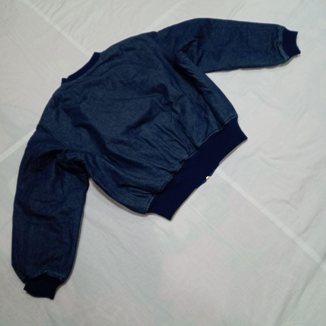 茉*華様 ワンダフルワールド デニムブルゾン キルティング リブ たんぽぽ刺繍