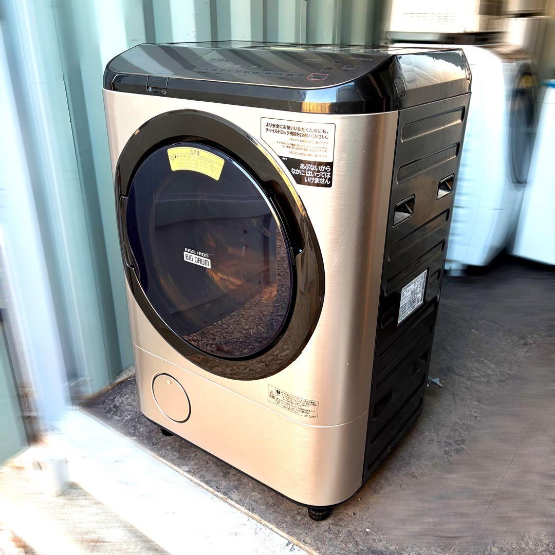 運搬取付無料！シャンパン純正日立大容量ビッグドラムビルトイン洗濯機！完動超美品￼