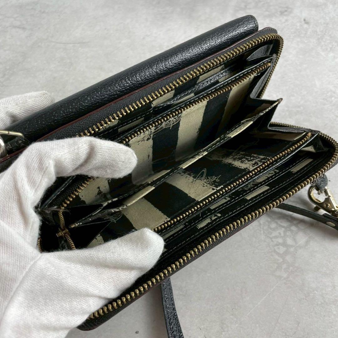 ヴィヴィアンウエストウッド　長財布　ショルダーバッグ　オーブ　レザー　ブラック