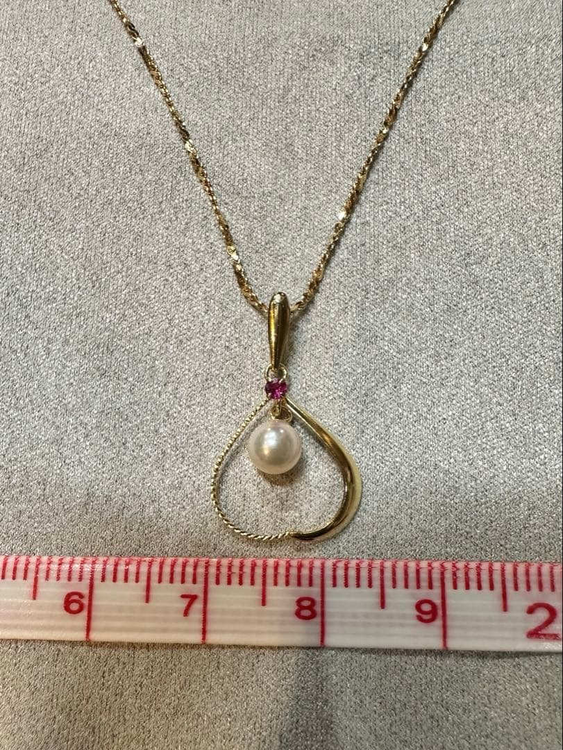 直*子様 K18あこや真珠 ルビー ペンダントトップ