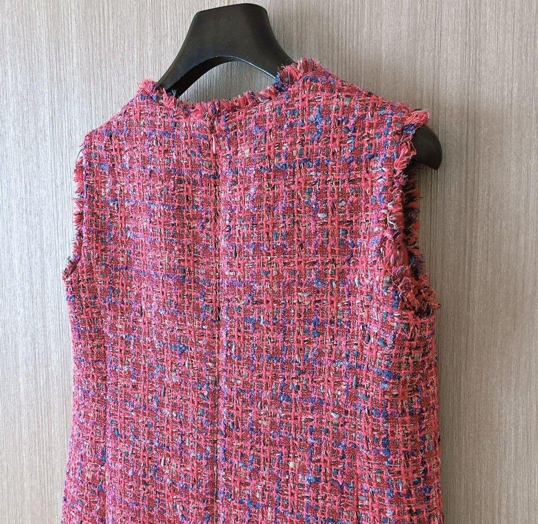 最終価格！美品アナイシャネルツイード　ネオンツイードヘムフリル ワンピース