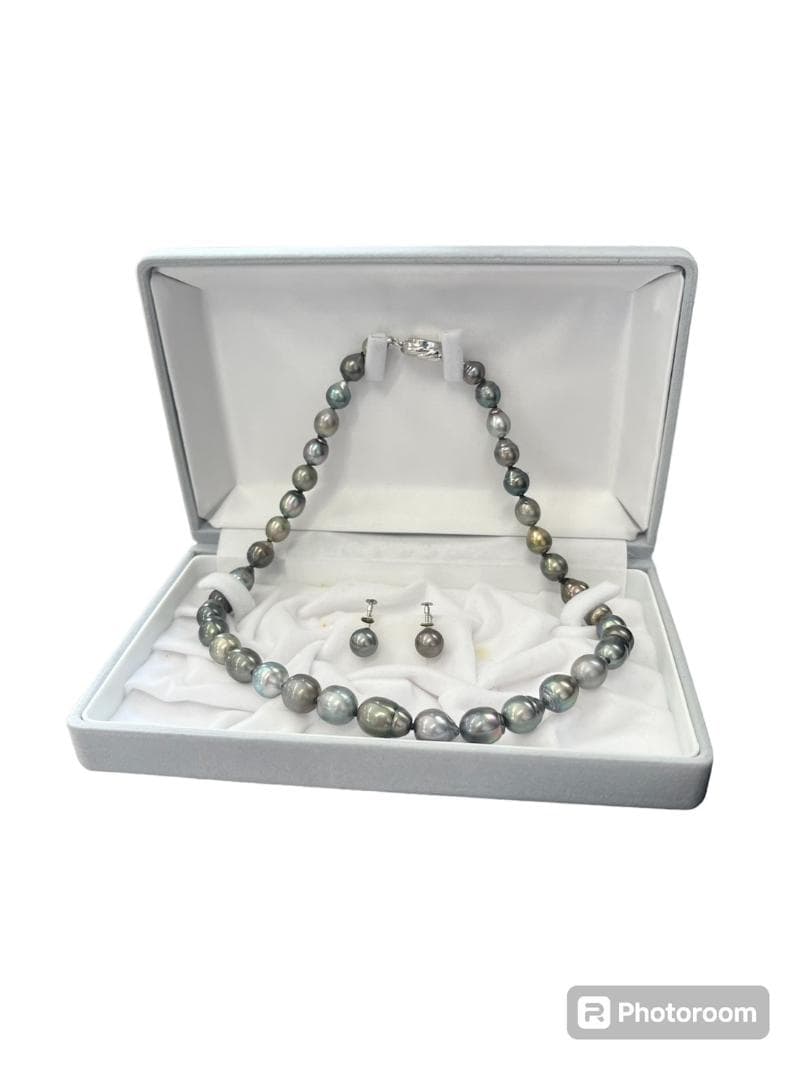 黒蝶真珠 パール ネックレス イヤリング ブラックパール ８㎜～11㎜ 真珠