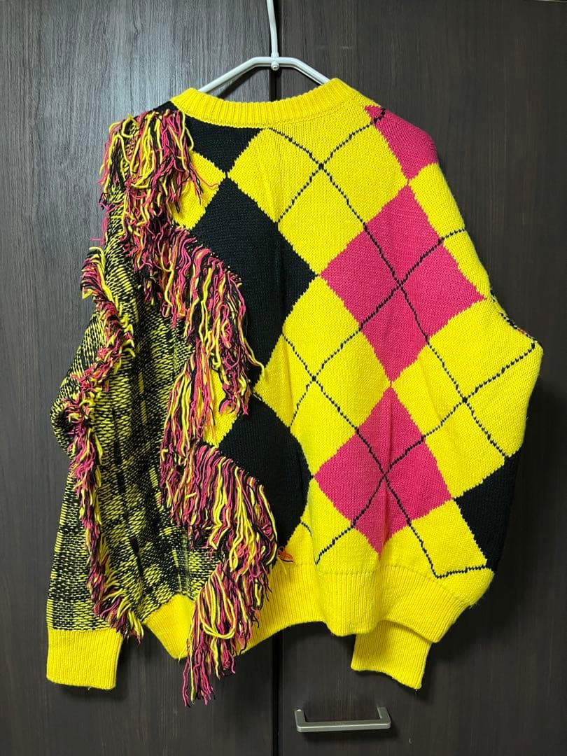 KIDILL × rurumu デストロイ アーガイル プルオーバーニット