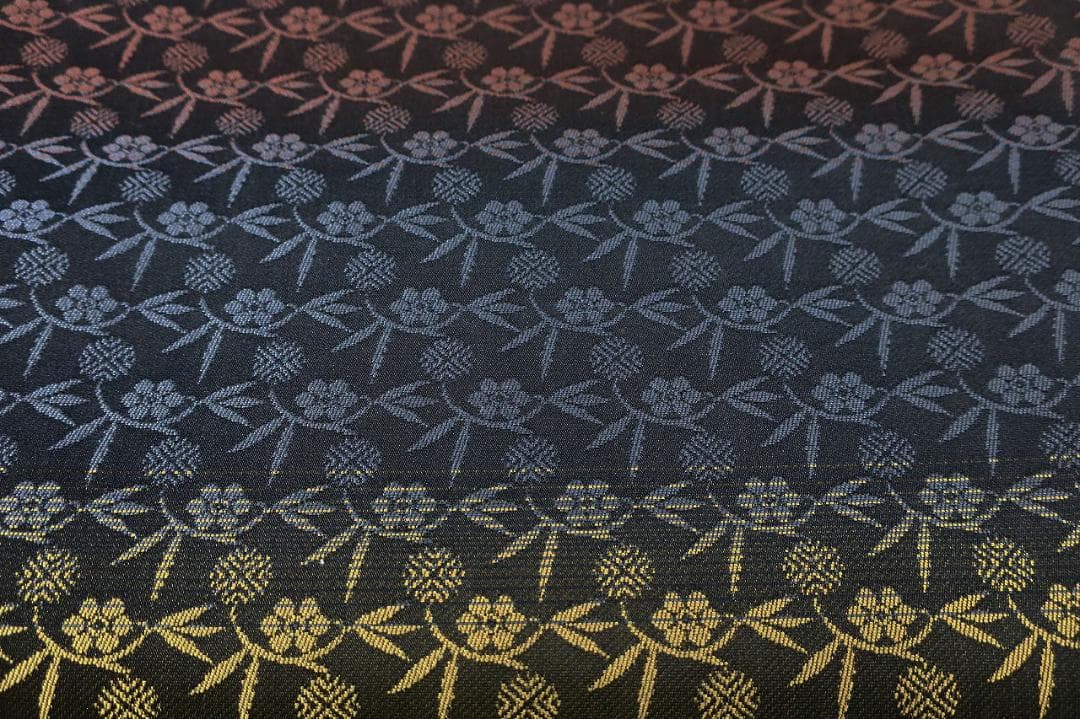 未使用品 袋帯 リバーシブル 紬地 深紫 唐花 枝花 全通柄長さ4m65cm正絹