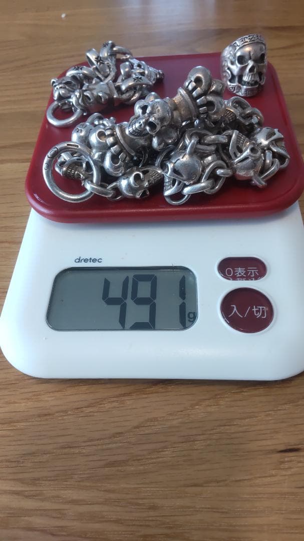 シルバーアクセサリー3点セット、ウォレットチェーン、ブレスレット、リング