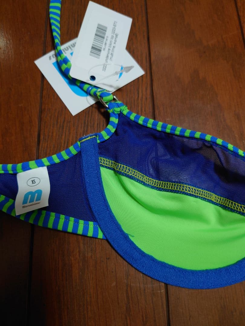 WickedWeasel microminimusライム/ブルーメッシュビキニ
