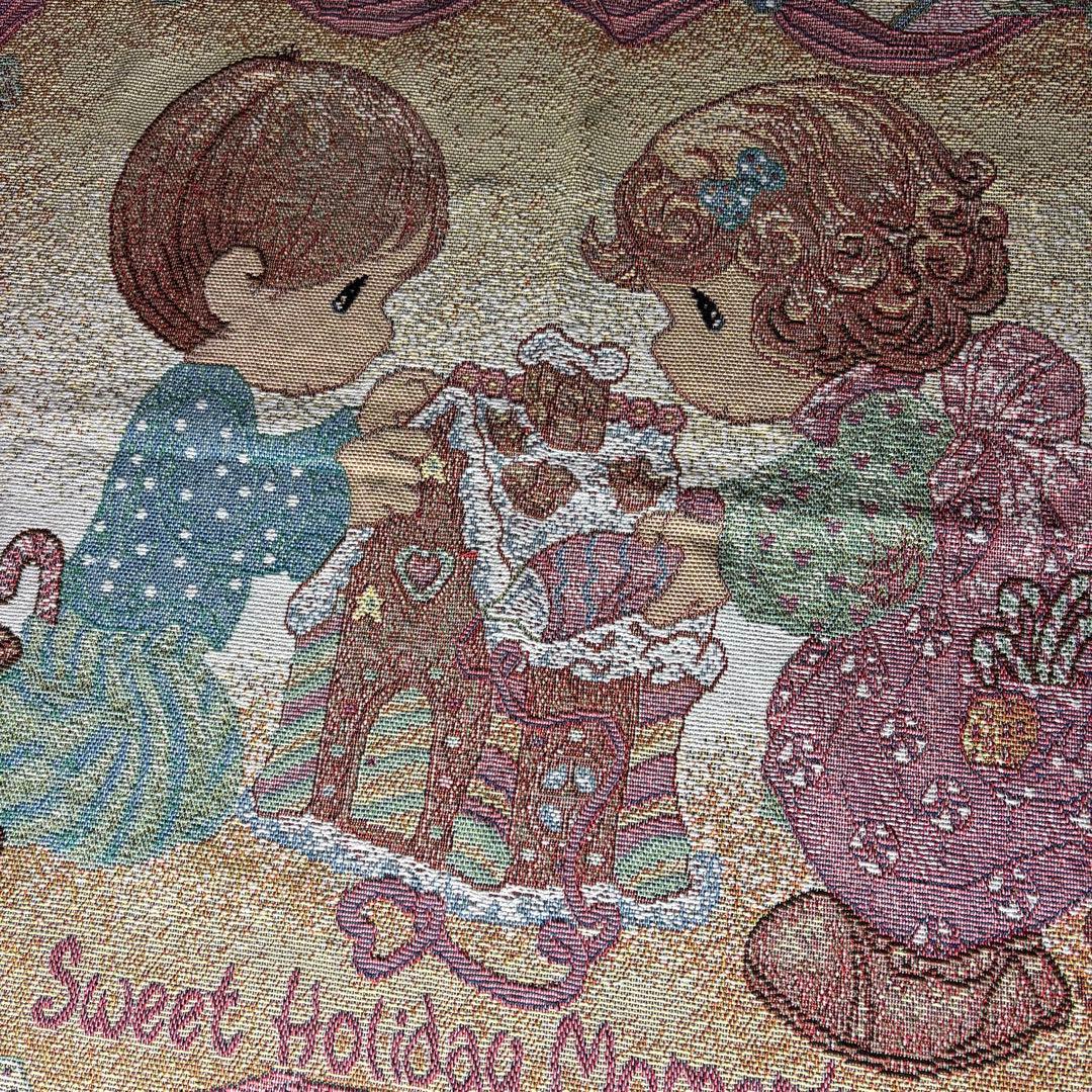 【90s USA製】プレシャスモーメント　ヴィンテージラグ　タペストリー　マット