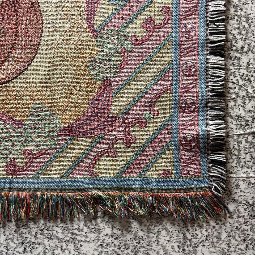 【90s USA製】プレシャスモーメント　ヴィンテージラグ　タペストリー　マット