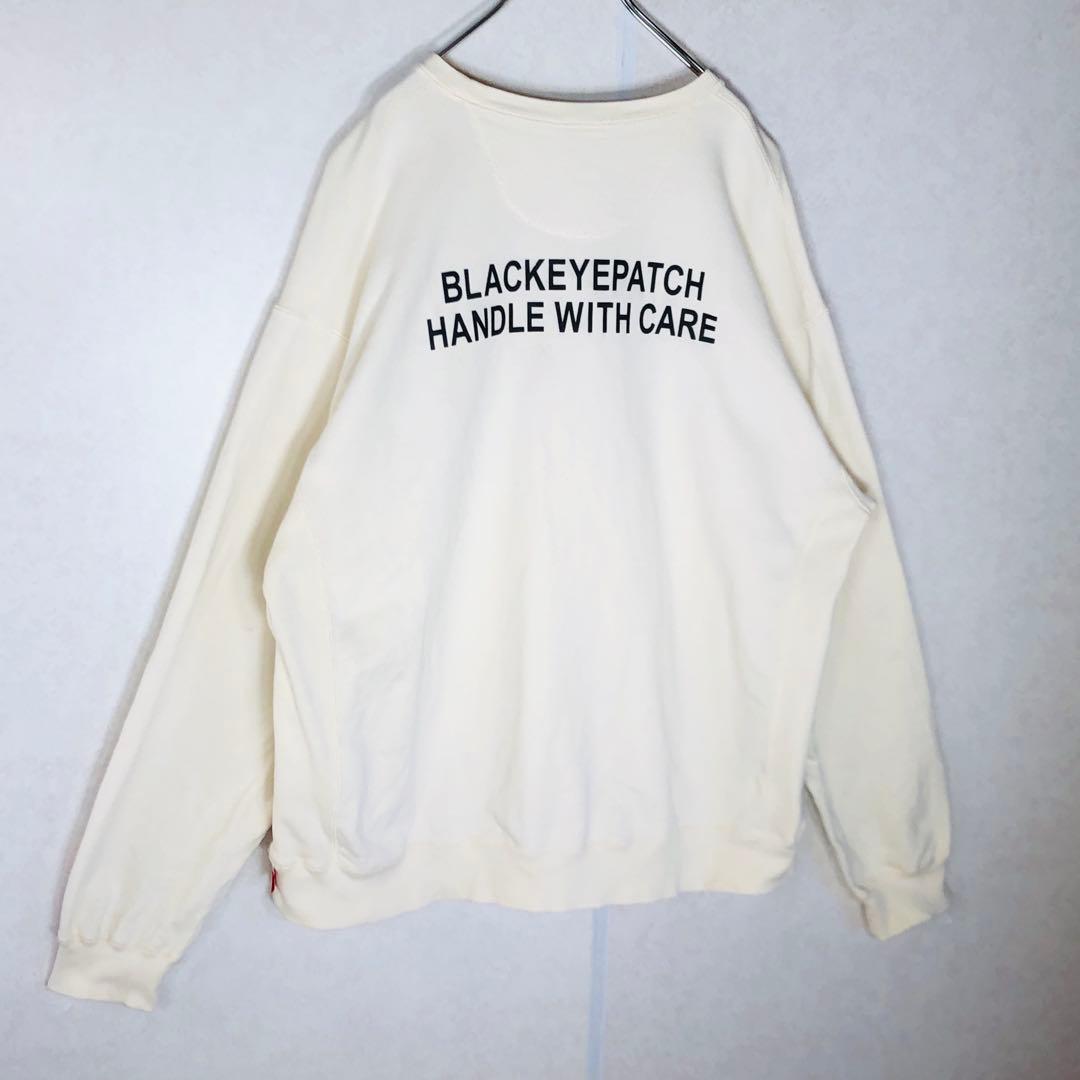 【希少XLサイズ】ブラックアイパッチ センター刺繍ロゴ スウェット 取扱注意