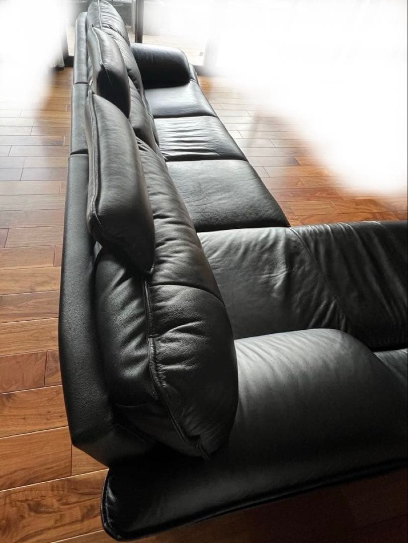 ニトリ　本革カウチソファ　4人掛け