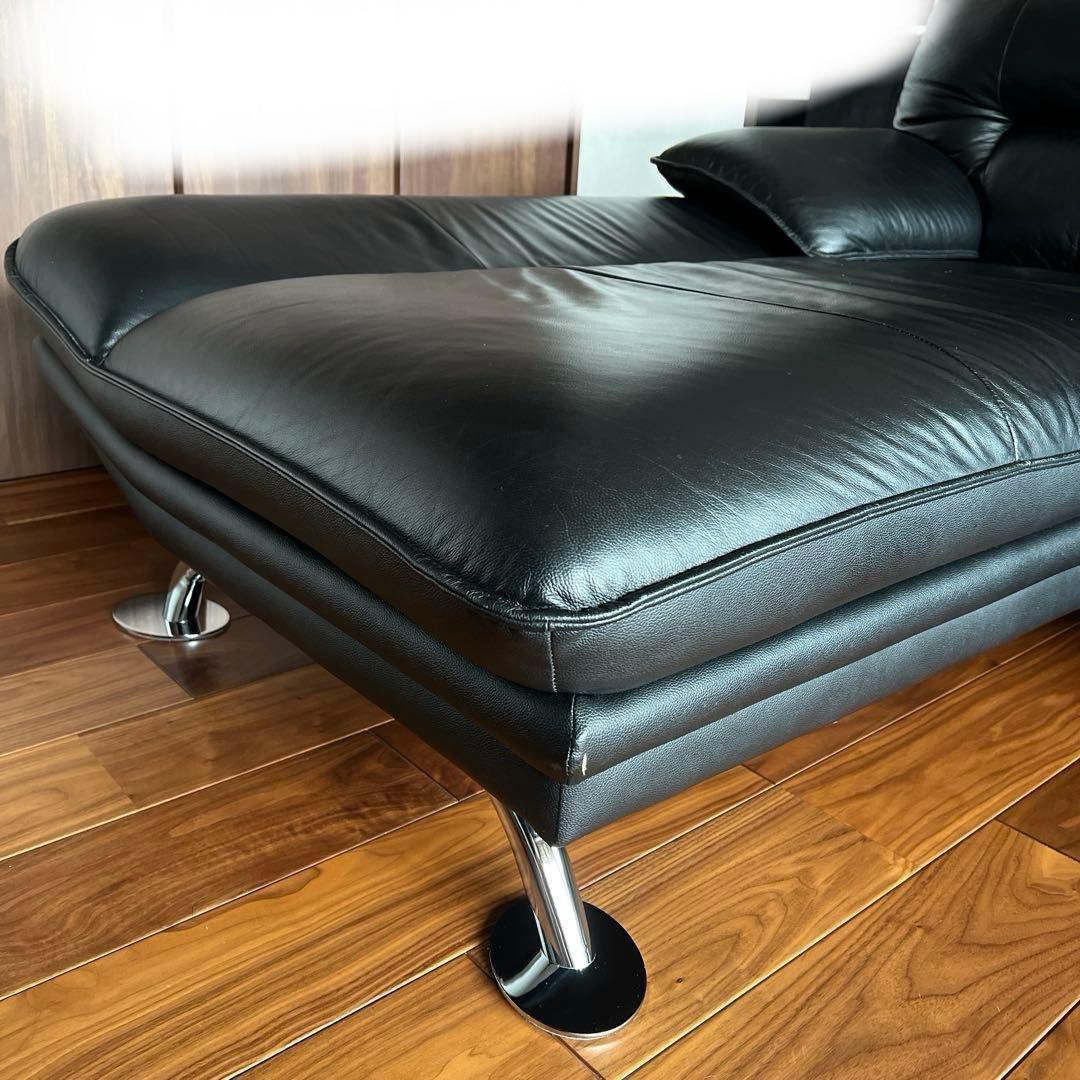 ニトリ　本革カウチソファ　4人掛け