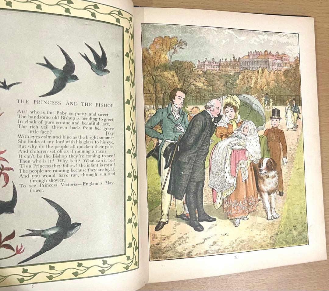 No342希少 アンティーク 古書 洋書 絵本 ビクトリアン 児童書 プリンセス