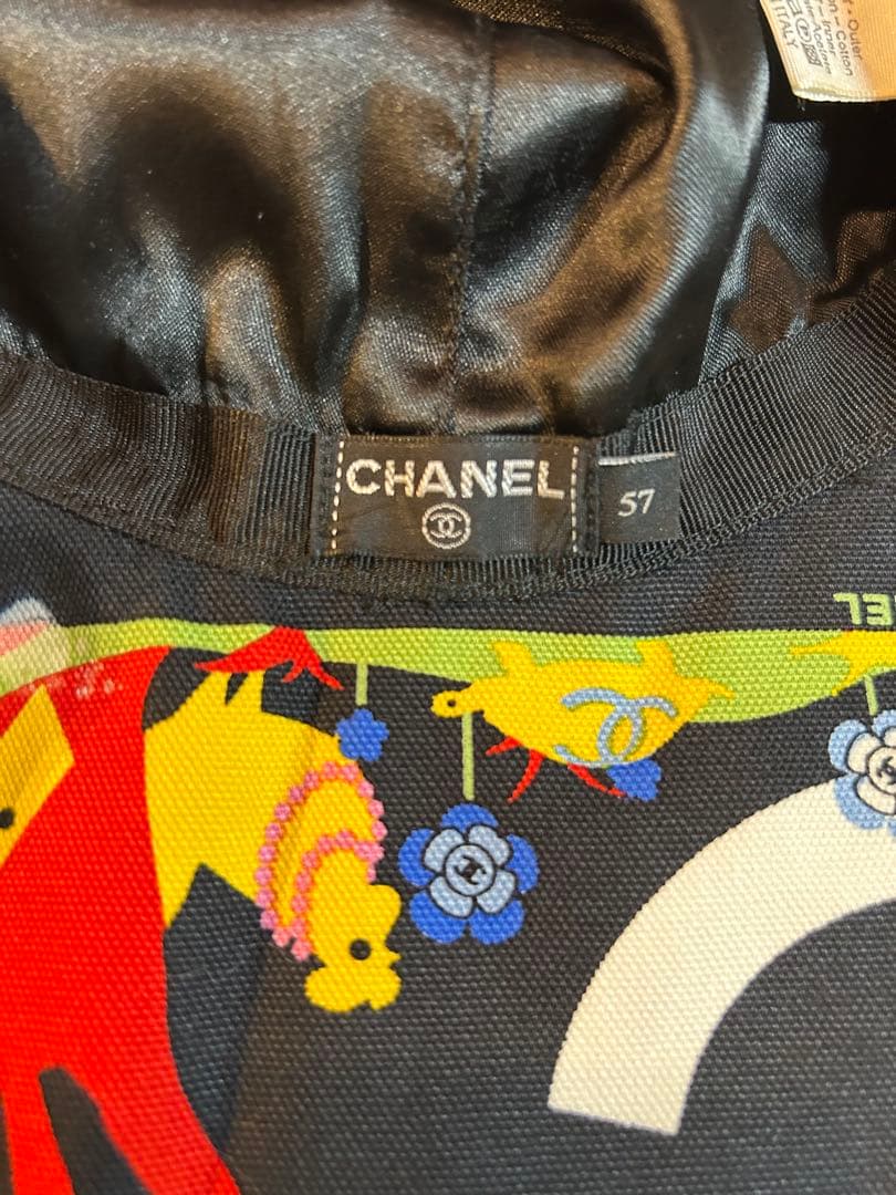 CHANEL つばひろ帽子　コットン　57cm