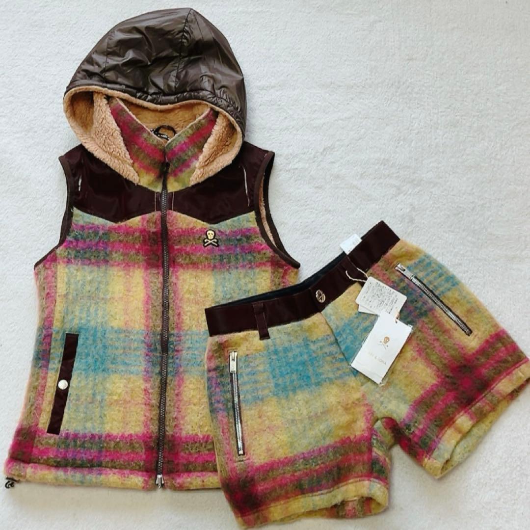 新品タグ付　マークアンドロナ　セットアップ　リバーシブル　ダウンベスト　パンツ