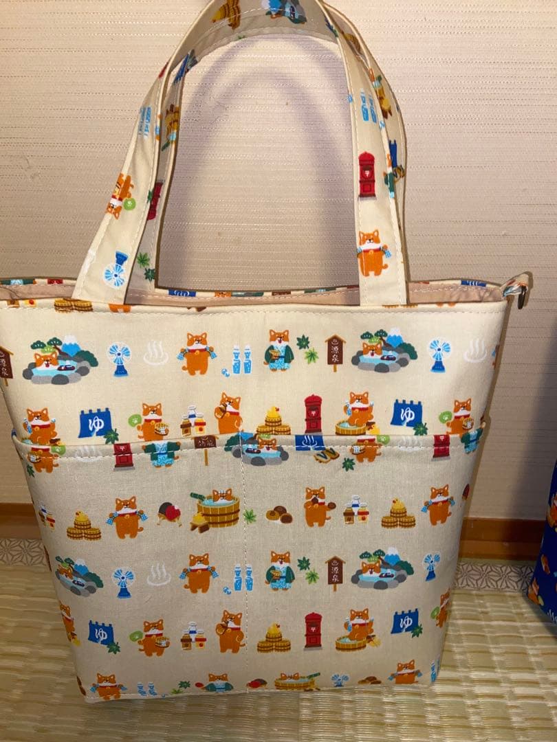 トートバッグ　猫柄　犬柄　春幸秋