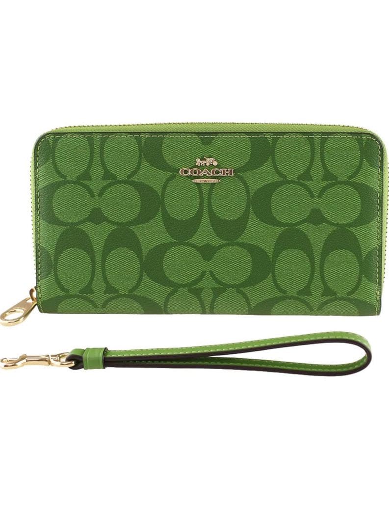 COACH グリーン 長財布　c4452