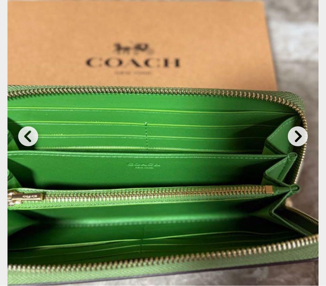 COACH グリーン 長財布　c4452