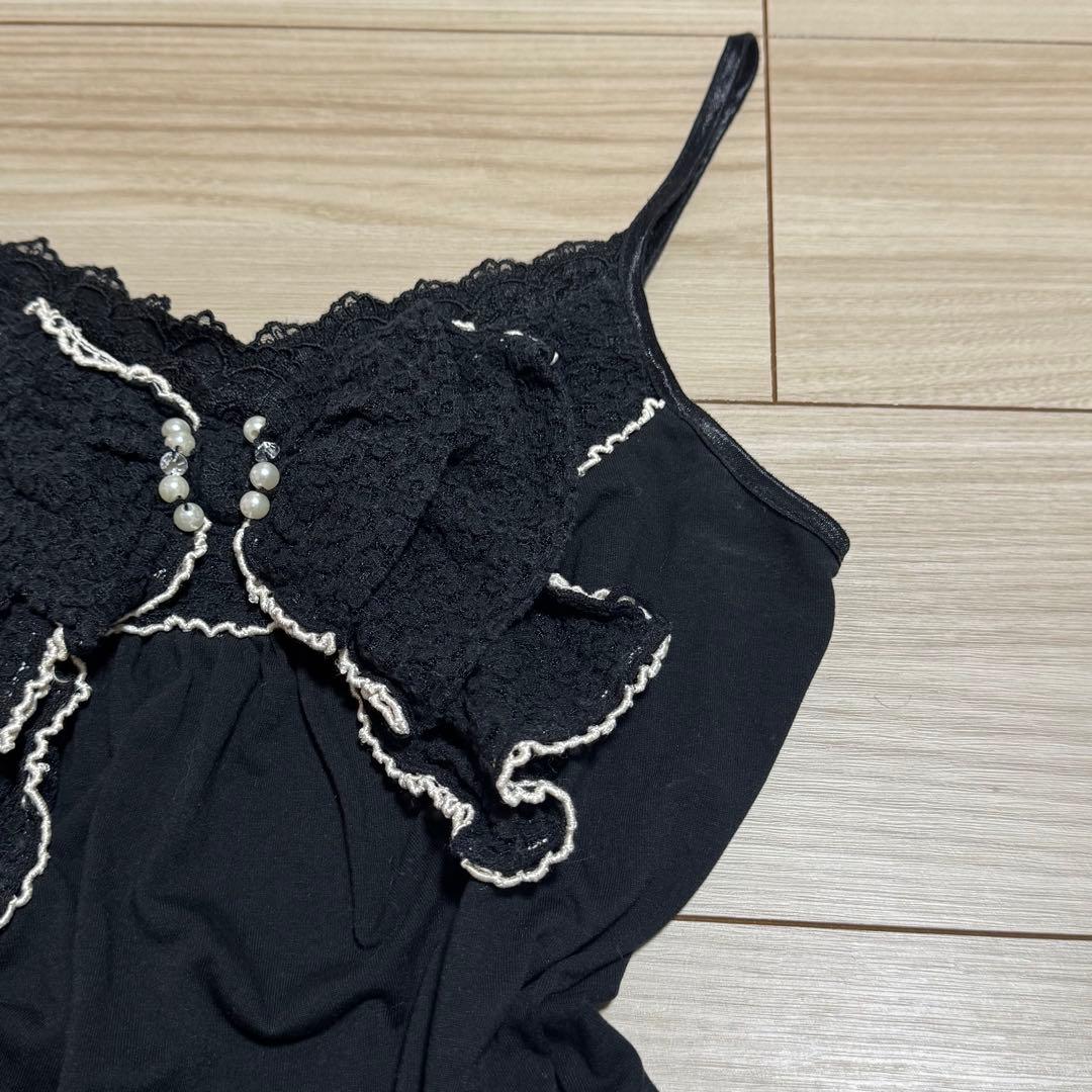 【希少】00s美品 axes femme ビッグ リボン キャミソール 黒 M