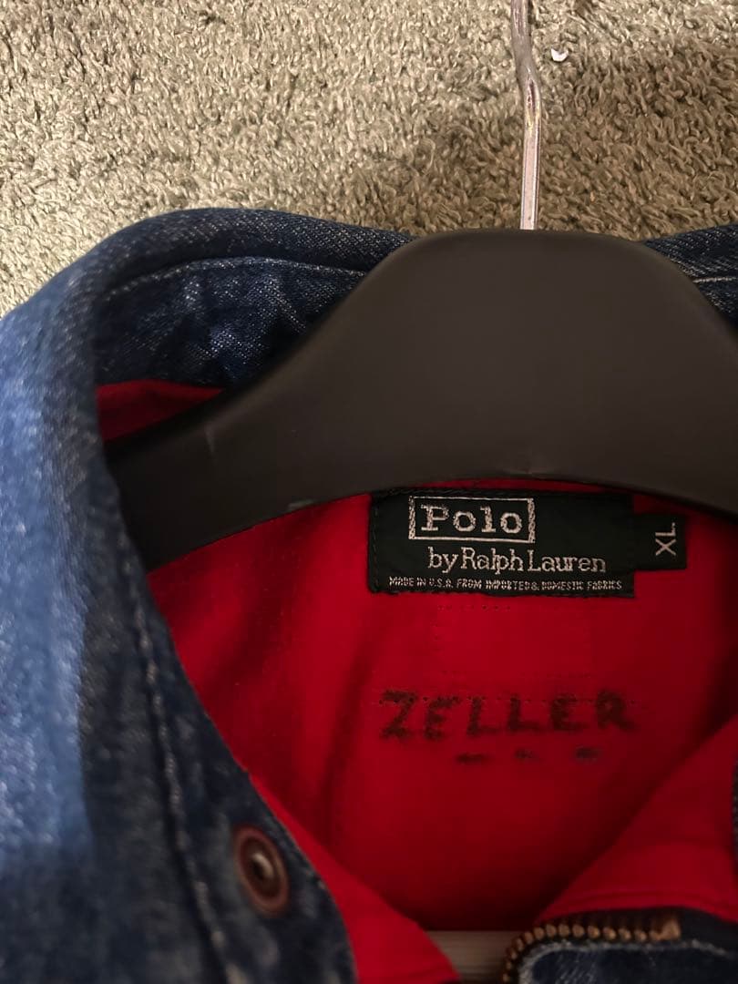 90s USA製　ラルフローレン デニムスイングトップ 短丈　XL チンスト付き