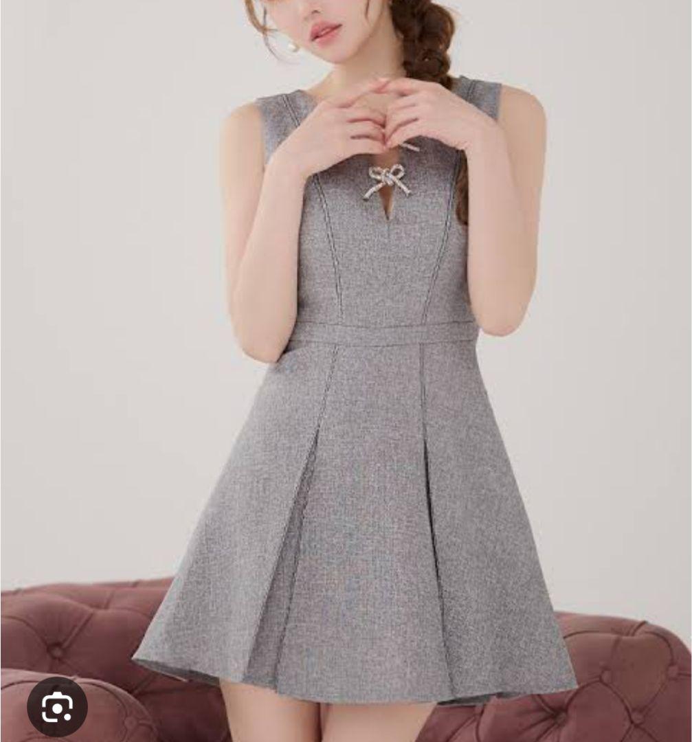 【IRMA/イルマ】ビジューリボン ノースリーブ サマーツイード