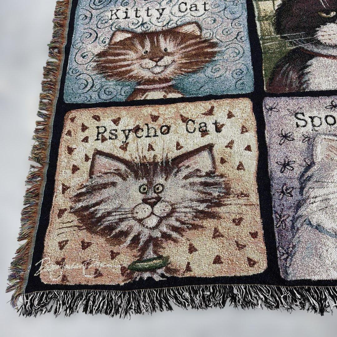 猫　マルチカバー　ソファカバー　ヴィンテージラグブランケット　153x122