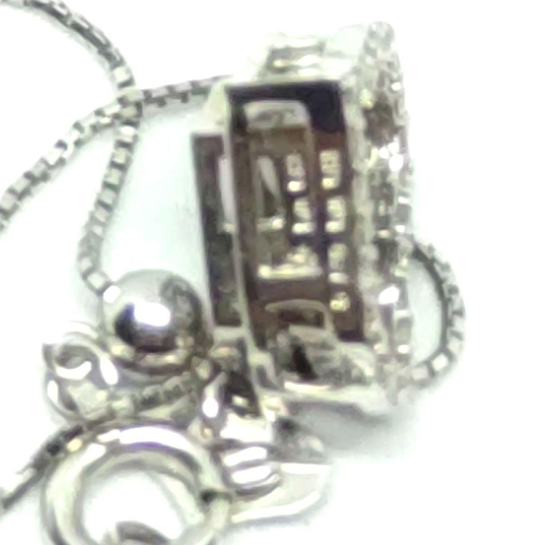 K18WG ハート型ダイヤモンドペンダント ネックレス