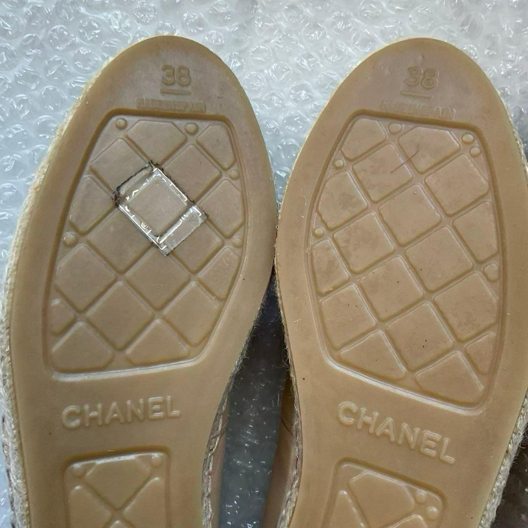 美品 シャネル エスパドリーユ ラムスキン 38