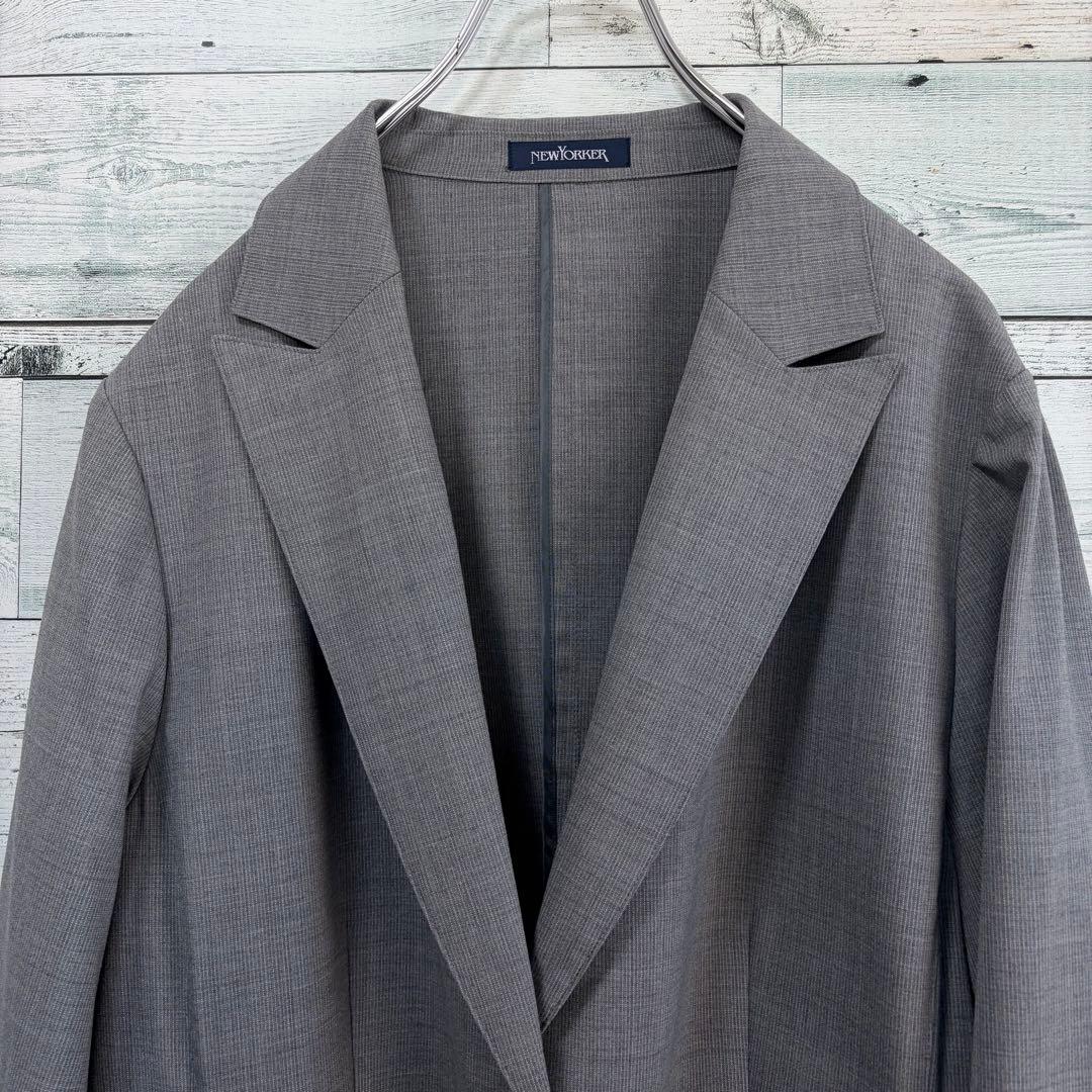 ☆大きいサイズ・25号☆ニューヨーカー　ウォッシャブルテーラードジャケット　毛混
