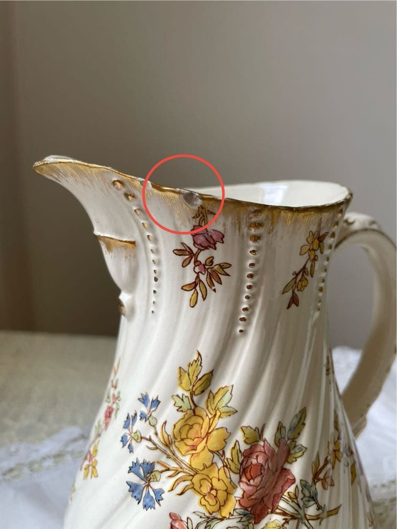 サルグミンヌ ルイ15世 ピッチャー U&C時代 割れあり 金継ぎ用