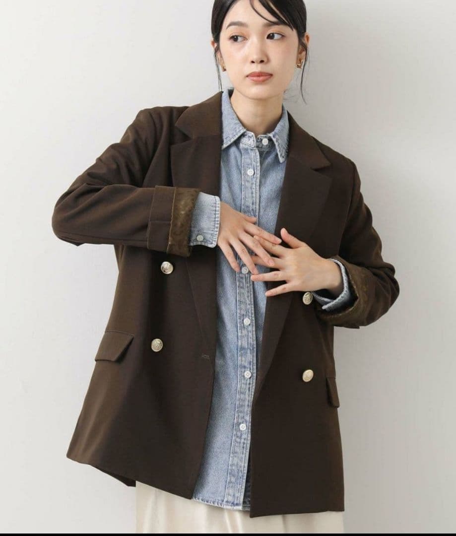 未使用タグ付き グレディブリリアン ツイルテーラードダブルジャケット38