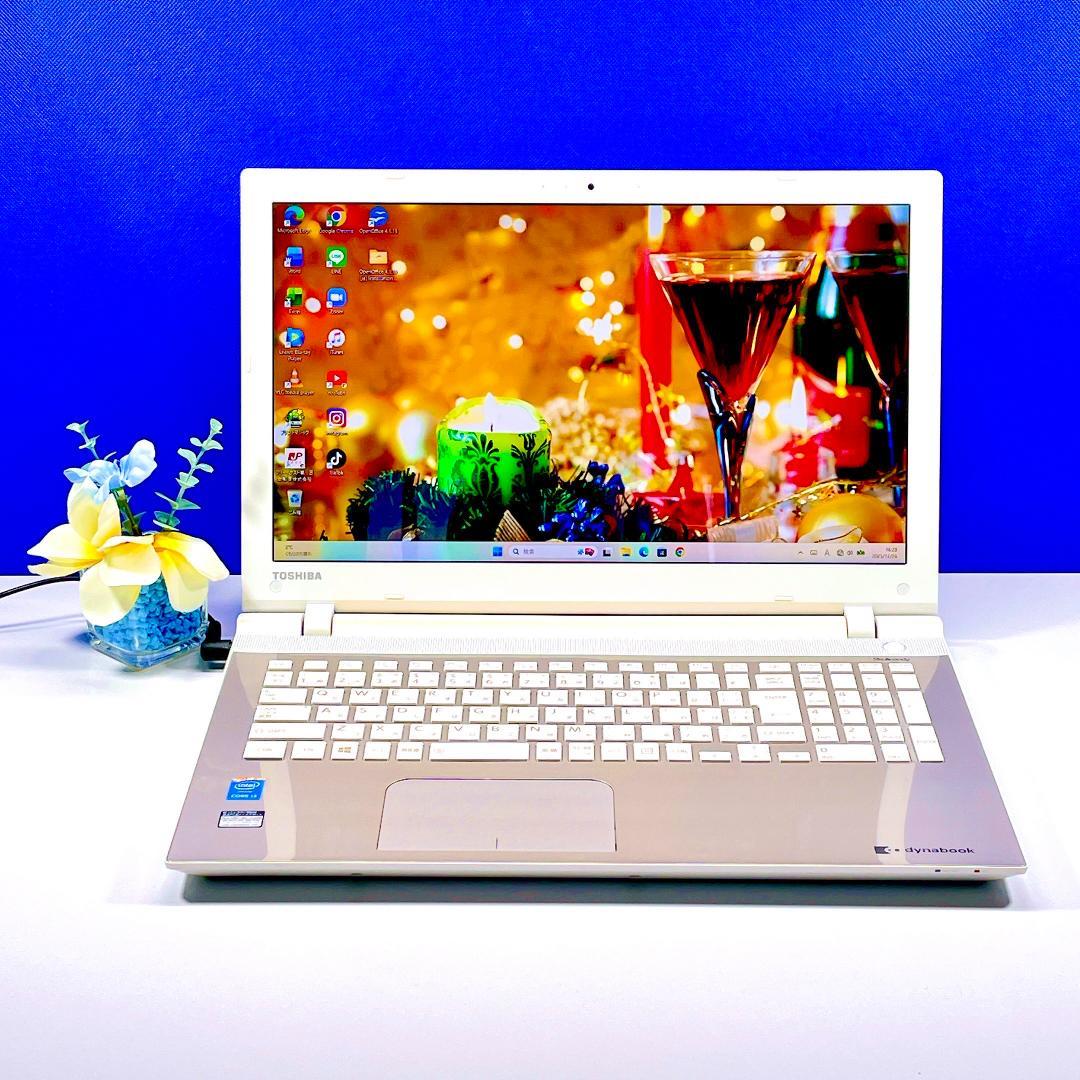 即利用OK✨Windows11✨快適SSD✨東芝ゴールドノートパソコン薄型カメラ