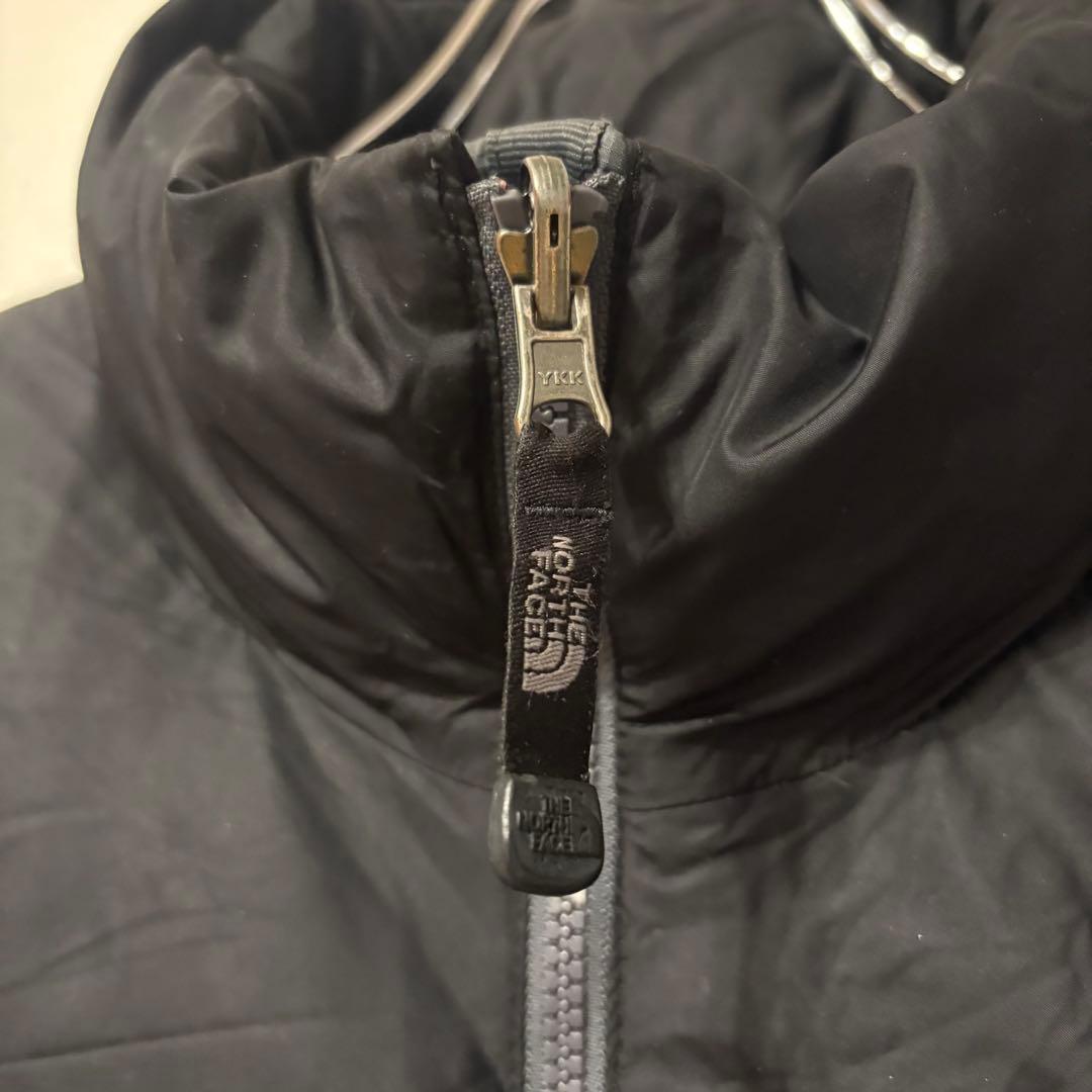 ノースフェイス ダウンベスト ヌプシ メンズ M グレー 刺繍ロゴ 700フィル