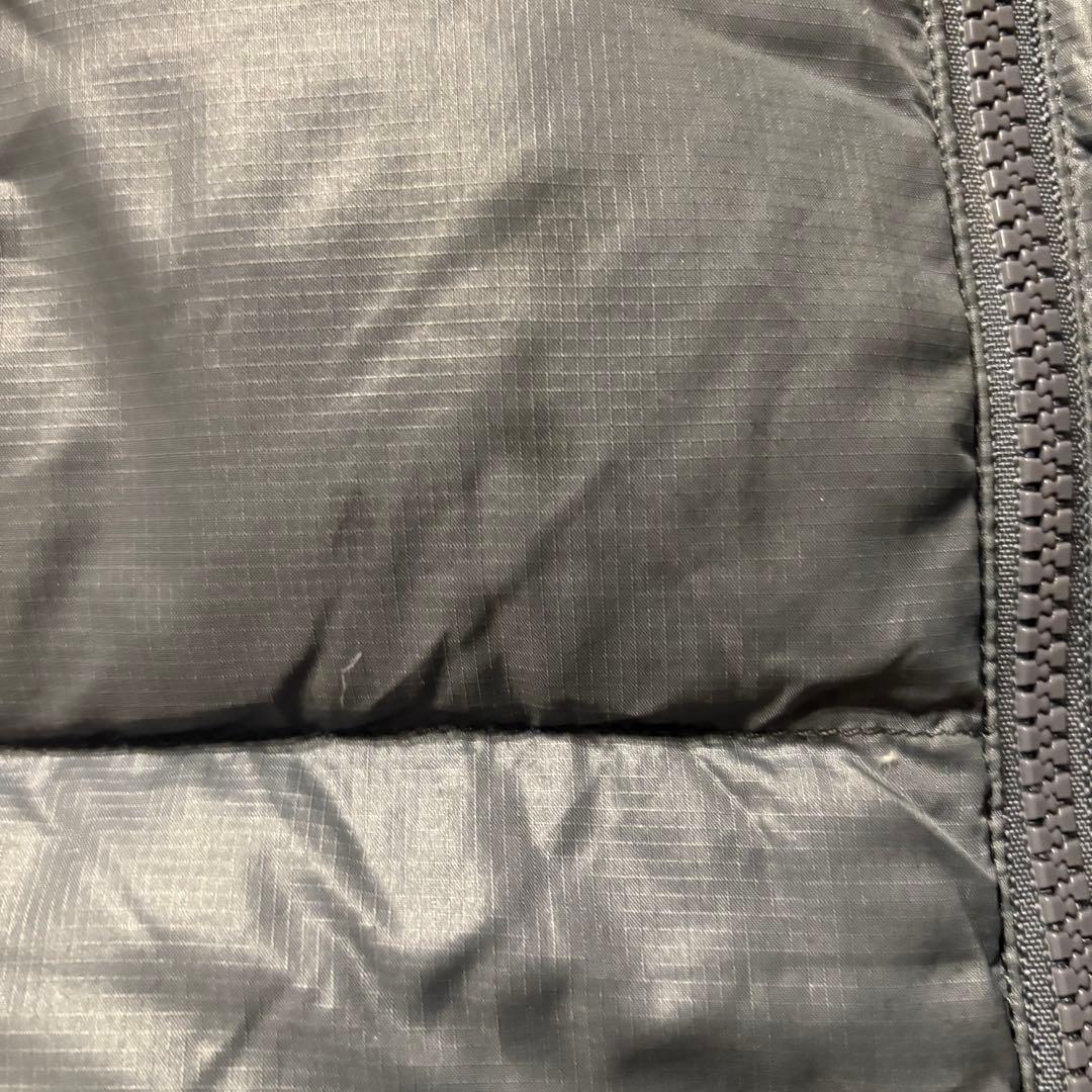 ノースフェイス ダウンベスト ヌプシ メンズ M グレー 刺繍ロゴ 700フィル