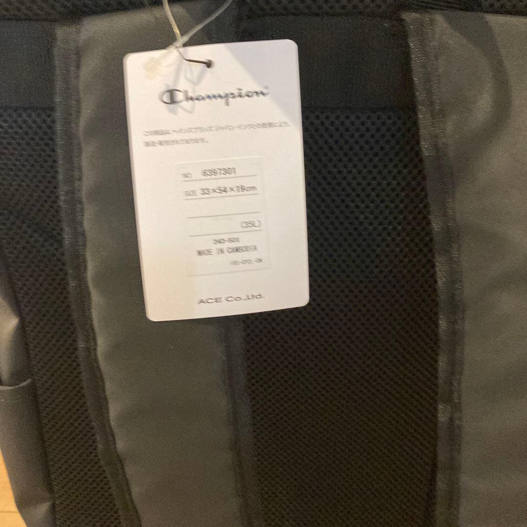 チャンピョン　リュック　PC収納ポケット付き　大容量　ブラック