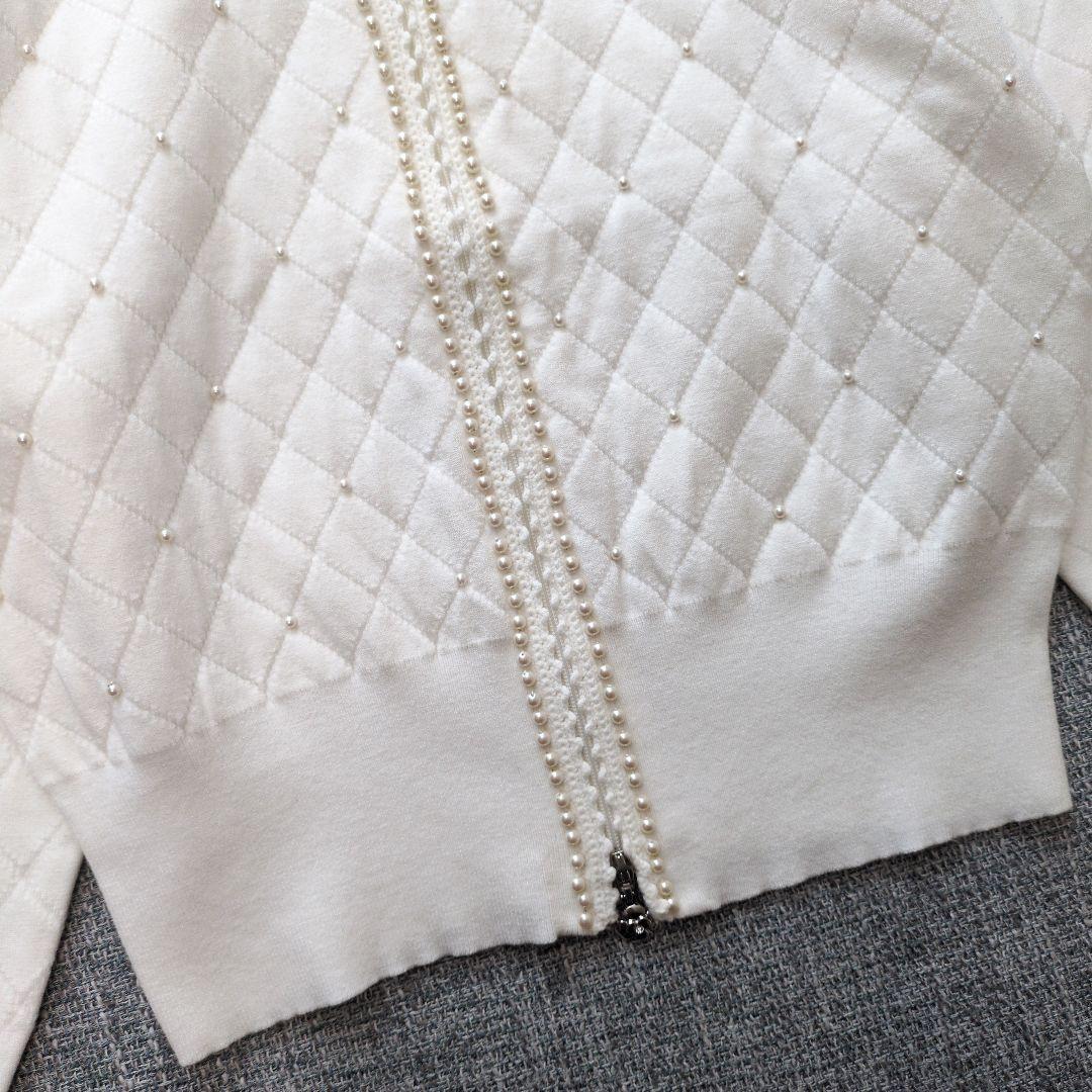 エムズグレイシー　近年モデル　キルティング　カーディガン　パール　春秋冬